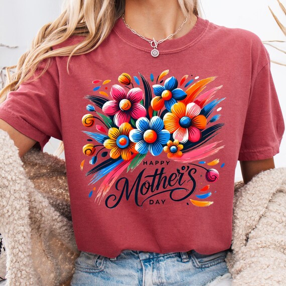 Floral Matisse Mother Day tee,Mom  Retro Garment-Dyed T-shirt, Gift for Mom Retro Mom Tee, Floral T-shirt Mother's Day Gift