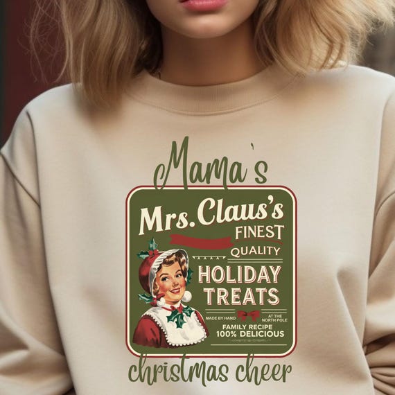Mama Vintage Christmas Cheer Sweatshirt,Mama Holiday shirt Xmas Gift, Mom Santa Sweater Mama gift ,perfect holiday Mom sweatshirt party gift
