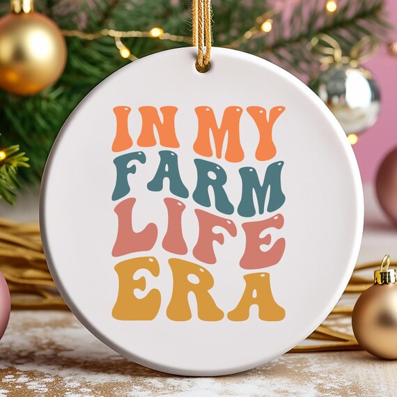 Farm Life Ornament, Farm Life Ornament Gift, Christmas Tree Decoration, Rustic Farmhouse Decor, Country Living Ornament, Metal Ornament