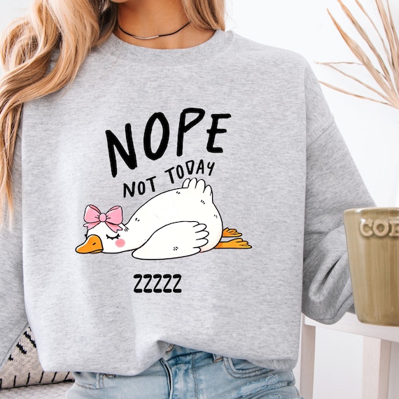 Funny Coquette Goose Sweatshirt ,Sassy Goose with a Bow Serving Farmyard Flirt , Cute gift sweatshirt for Goose Lovers