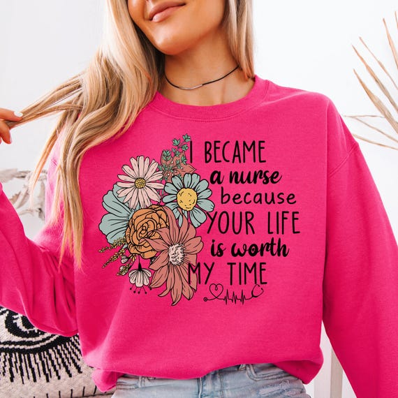 Nurse Life Retro Sweatshirt, Nurse Appreciation Gift Crewneck, Wildflower Pullover,RN retro Sweatshirt, Medical Staff Gift
