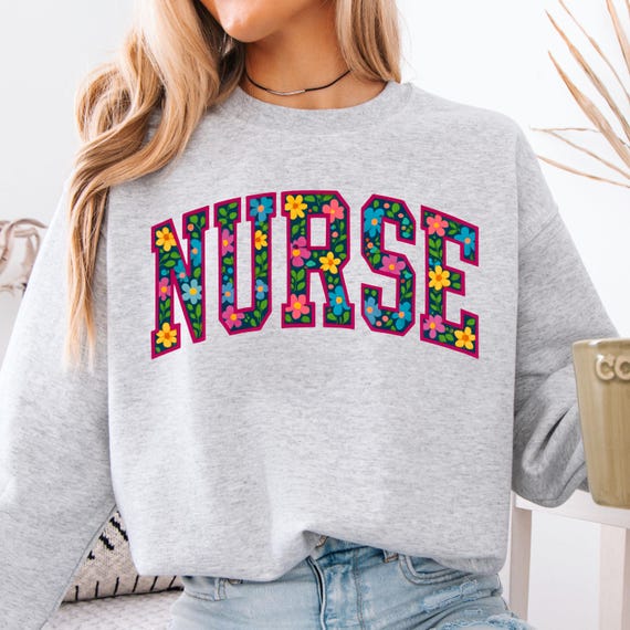 Floral Nurse Shirt: Cotton-Blend Tee for Healthcare Workers
