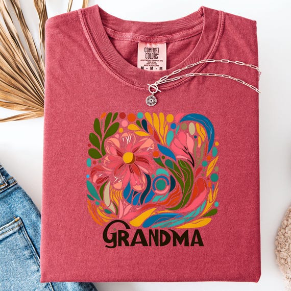 Grandma Matisse Style  T-shirt, Gift from Grandchild Great Grandma Shirt, Gram Gift Comfort Color  Floral Tee