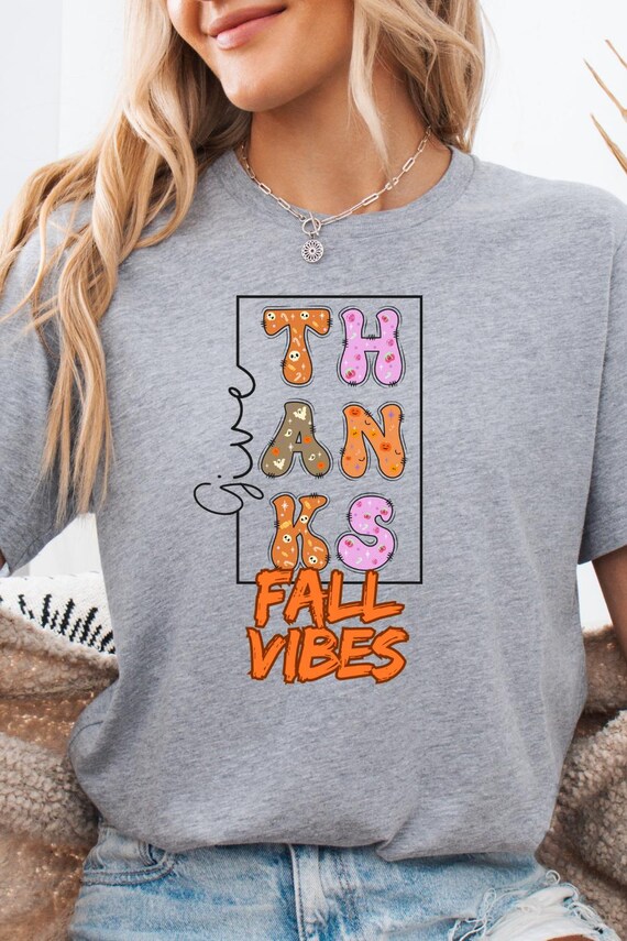 Fall Vibes Thanksgiving  Short Sleeve Tee , Gift for Fall Lovers Shirt, Autumn Harvest Graphic Tee, Thanksgiving Holiday Tee