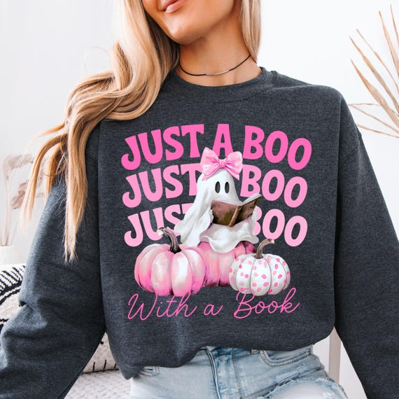 Coquette Halloween Book Lover Shirt for Ghost Readers,Spooky Tee,Gift for Bookworms,Ghostly Reading T-Shirt, Cute Ghost Halloween Reader Tee