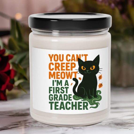 1st Grade Teacher Soy Candle, Halloween Gift Candle , Scented 9oz Candle, Teacher Appreciation Gift, Classroom Decor, Fall Candle
