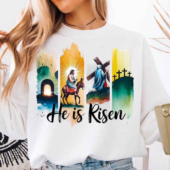 Brushstroke Christian Sweatshirt: Religious Apparel, Cotton-Poly Blend