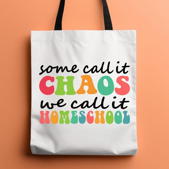 Stylish Homeschool Mom Tote: Durable Canvas Bag for Home Educators, Teachers & Book Lovers