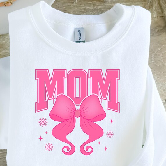 Pink bow Mama Sweatshirt,Boujee Mama Shirt Pink girly Mom shirt, Mom Posh HeartsMom Sweatshirt Gift, Cute Mom Sweatshirt Funny Posh Sweater,