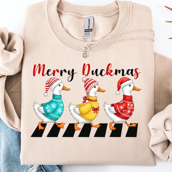 Merry Duckmas Christmas Sweatshirt, Holiday Duck Shirt
