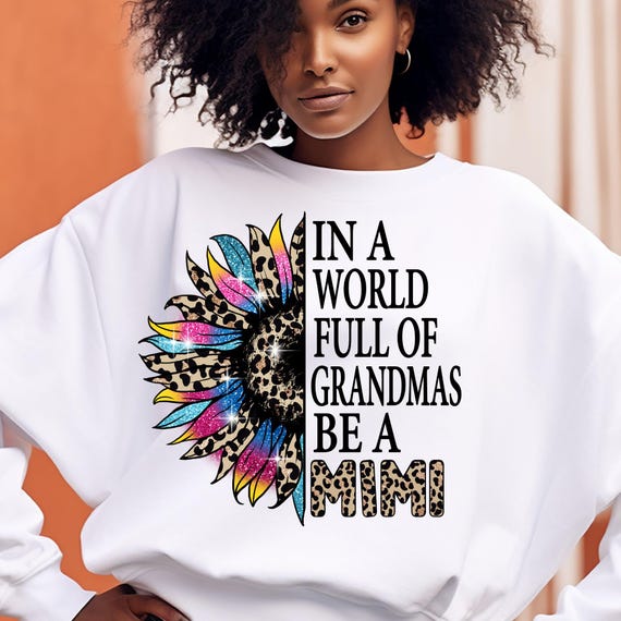 Sunflower Mimi Sweatshirt, Grandma Gift, Family Apparel, Flower Crewneck Sweater, Cozy Pullover, Gift for Her
