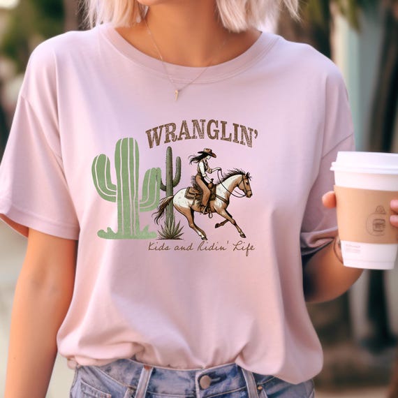 Cowgirl Western Mom Tee, Desert Style Shirt for Mom, Gift for Mom Southwest Cowgirl Top, Rodeo Mom T-shirt