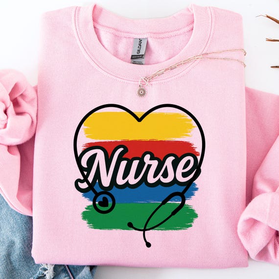 Nurse Brushstroke Retro Sweatshirt, Gift for Nurse retro Nurse Crewneck, Healthcare Worker Gift, Medical Professional Apparel, RN Graduation