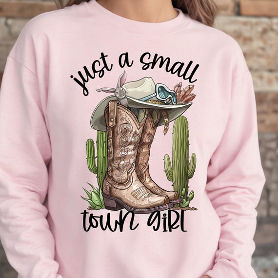 Western Town  Sweatshirt, Cowboy Crewneck Gift, Vintage Ranch Sweater, Rodeo Pullover, Country Western Apparel, Small Town Sweatshirt