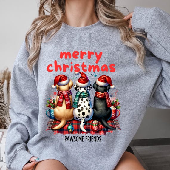 Dog Lover Christmas Sweatshirt, Cute Holiday Gift, Family Christmas shirt,Festive Crewneck,Unisex Dog lover family, Gift for family with dog