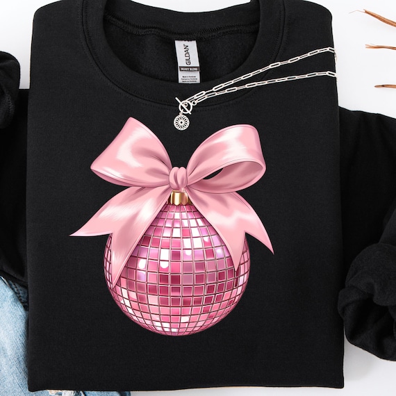 Pink Disco Ball New Year Sweatshirt | Party Celebration