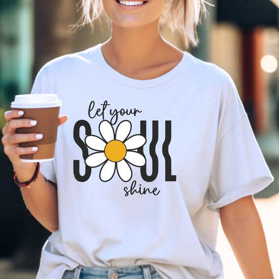 Daisy T-Shirt, Mental Health Gift, Uplifting Floral Tee, Self-Care Apparel, Positive Vibes Shirt, Inspirational Gift, Wellness Fashion