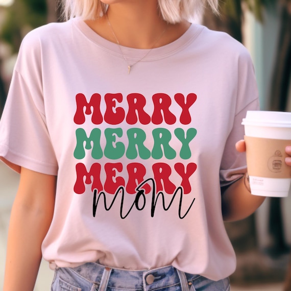 Merry Merry Merry Mom,  Mom Christmas Gift, Merry And Bright, Mom Christmas Shirt, Christmas Mama Shirt, Gift For Mom, Christmas Mama Tee