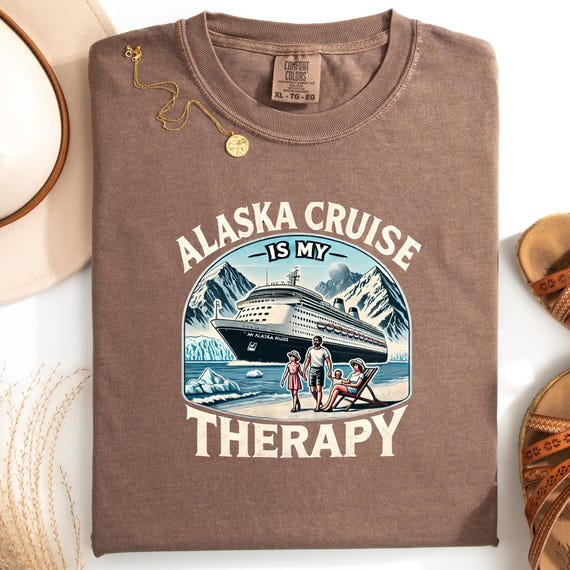 Alaska Cruise Comfort Color T-shirt, Unisex Tee Shirt Gift for Cruise Lover, Nautical Printed Top Vacation Apparel
