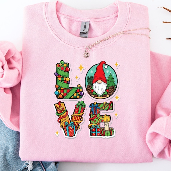 Gnome Christmas Love Sweatshirt - Gift for Gnome Christmas Lovers