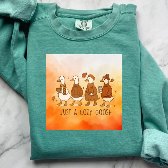 Fall Goose Lover Comfort Color Sweatshirt, Unisex Garment-Dyed Sweatshirt, Autumn Goose Gift, Cozy Bird Watching Apparel Nature Lover