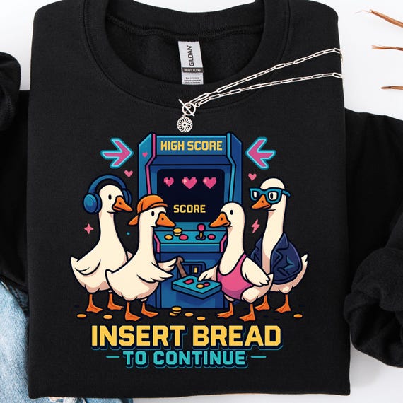 Gamer Duck Shirt, Funny shirt for Arcade Fans, Geek Gift Retro Gaming Shirt