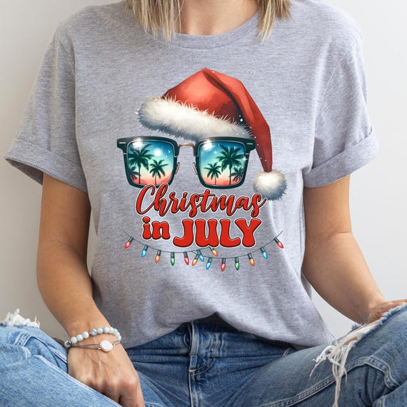 Xmas on Beach Shirt Christmas July Gift,Tropical Christmas Beach Christmas Tees, Santa Beach Shirt Funny Christmas Tee, Summer Christmas Tee