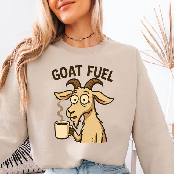 Goat Coffee Lover Tee Humorous Goat & Coffee Design Shirt, Everyday Casual Tee for Coffee Fans, Perfect Gift for Goat Lovers