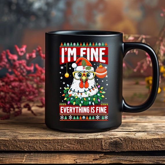 Christmas Chicken Chicken Coffee Mug,  Chicken Mom Mug Chicken Lover Gift,   Chicken Coffee Cup,  Funny Chicken Mug Gift For Chicken Mom