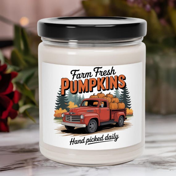 Fall Pumpkin Spice Scented Candle, Gift for Autumn Lovers, Home Fragrance, Thanksgiving Decor, Halloween Candle Soy Candle,