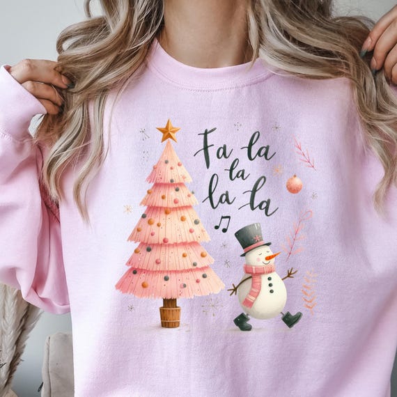 Pink Christmas Snowman Sweatshirt: Cozy Holiday Crewneck