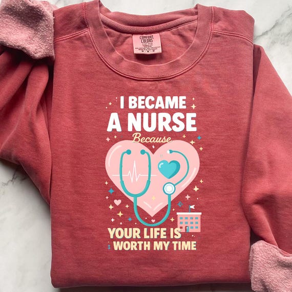 Retro Nurse Sweatshirt, Comfort Color Nursing Gift, Retro Medical Apparel,  Cozy RN Jumper, Hospital Worker Present