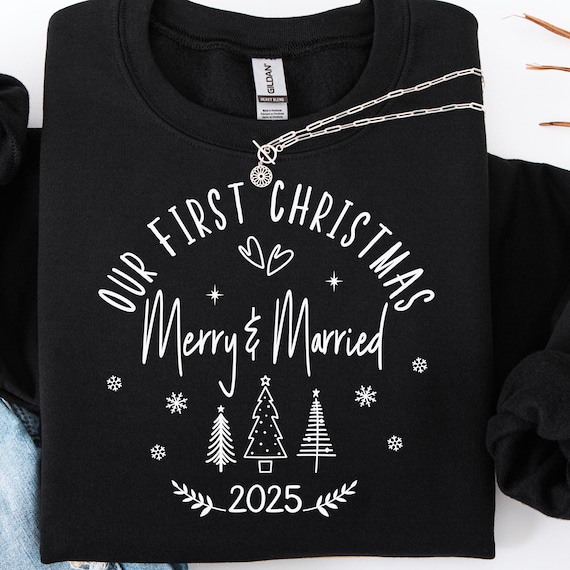 First Christmas Shirt, Merry & Married shirt for Couples, Newlyweds Gift