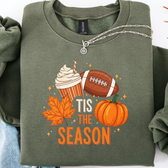 Football Coffee Fall Sweatshirt: Cozy Cotton-Blend Crewneck