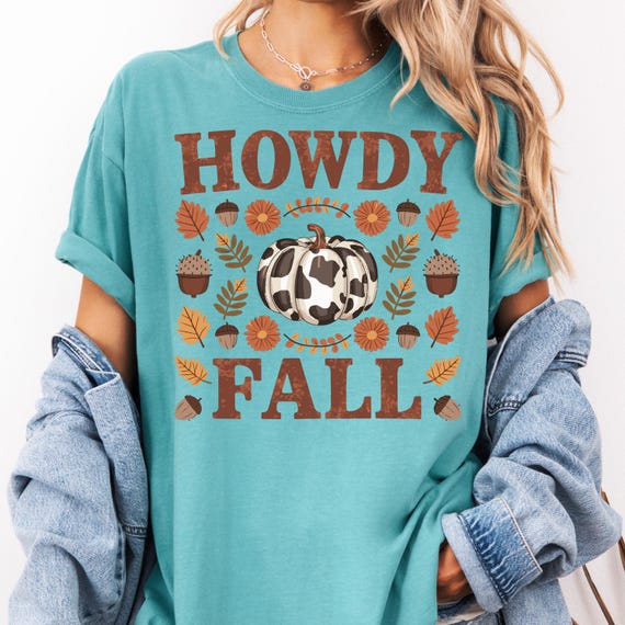 Howdy Fall T-Shirt: Western Autumn Tee, Cozy Gift