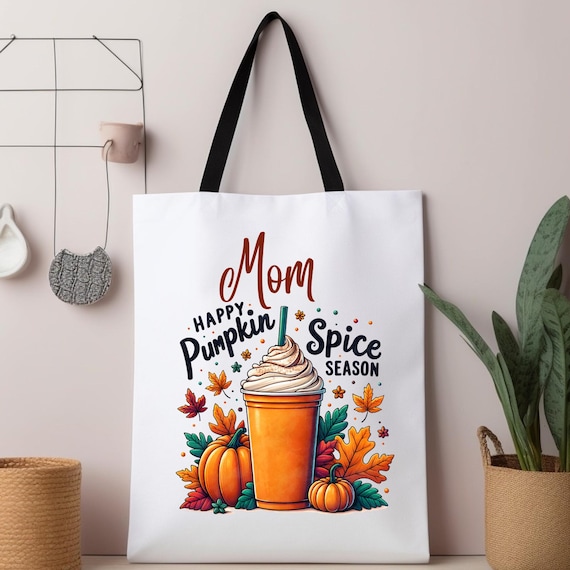 Mom Pumpkin Tote Halloween Tote Bag, Thanksgiving Tote Fall Tote Bag Gift, Fall Gift For Mom Cute Fall Tote ,Pumpkin spice Tote Mom Fall Bag
