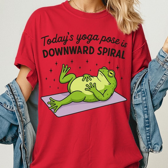 Yoga Frog comfort color Shirt, Funny Tee for Yoga Enthusiasts, Downward Spiral Gift Frog Pose T-Shirt