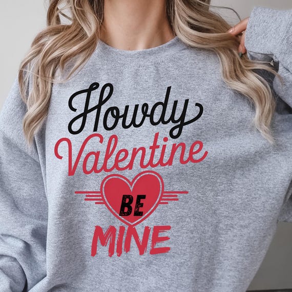 Retro Western Valentine Sweatshirt, Cowboy Heart Crewneck