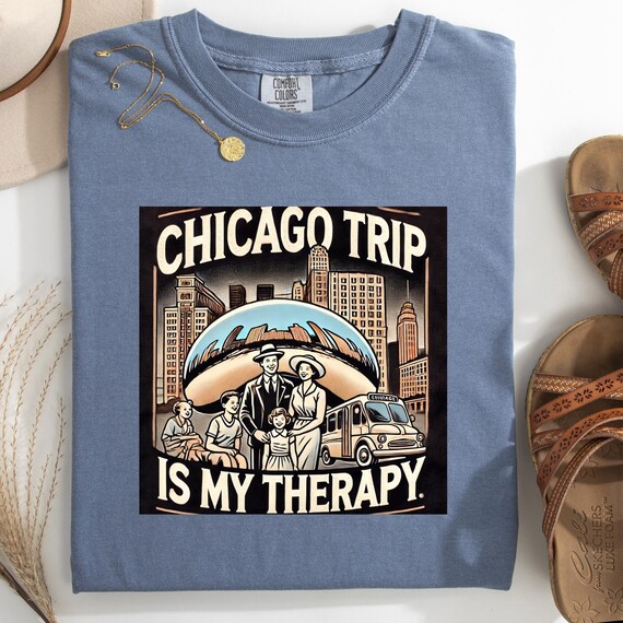 Retro Chicago Trip T-shirt, Comfort Colors Tee for Chicago Travel, Group Matching Shirts, Retro Style Unisex Clothing