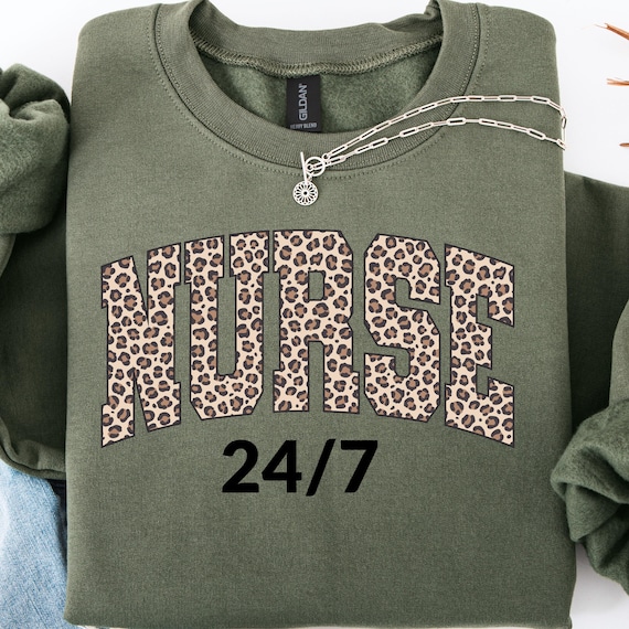 Nurse Shirt Leopard Print  for Nurses, sweatshirt Nursing Gift