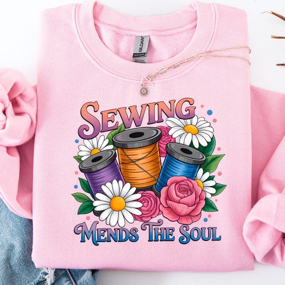Floral Sewing Sweatshirt, Sewing lover gift