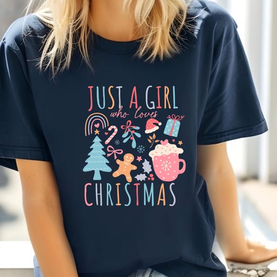 Boho Girl Christmas Tee Christmas Girl tshirt, Cute Girl Shirt Boho Holiday Shirt, Vintage Xmas gift Christmas Tee, Gift for Boho Girl Shirt