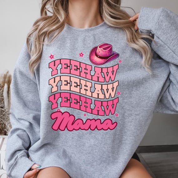 Yeehaw Cowgirl Mama Sweatshirt - Gift for Mom Cowgirl, Western Cowgirl Sweatshirt, Rodeo Cowgirl Top, Yeehaw Mama Jumper, Country Western