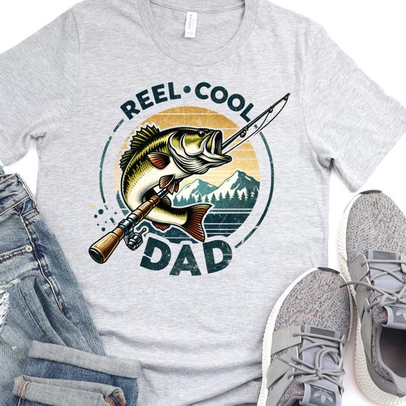 Fisherman Dad T-Shirt, Classic Fishing Design Dad Birthday Shirt, Perfect Gift for Fathers Day Fishermen Dads