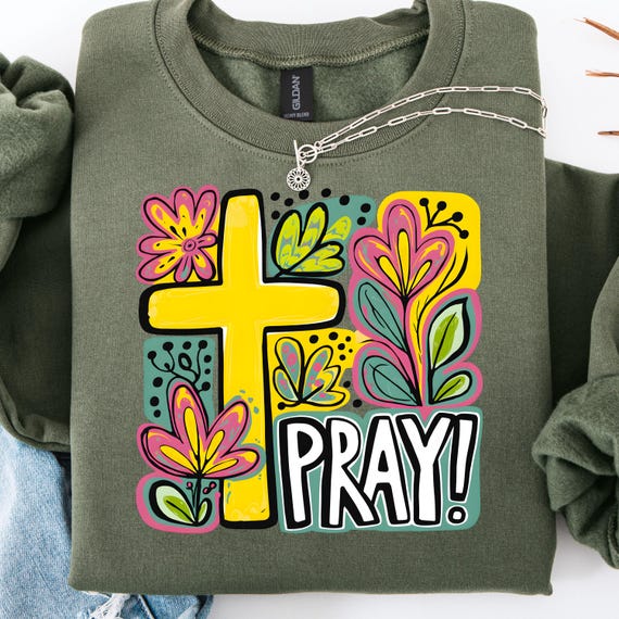 Brushstroke Faith Pray Shirt, Christian Shirt for Believers, Spiritual Gift