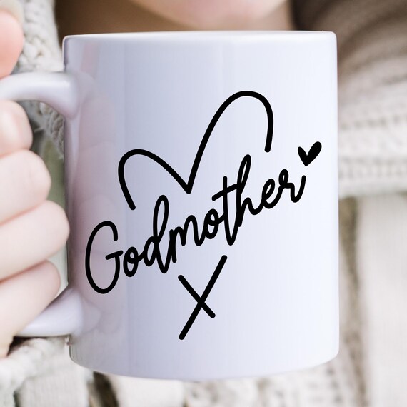 Godmother Ceramic Mug: Baptism, Birthday Mothers day& Christmas Gift for Religious Coffee Lovers