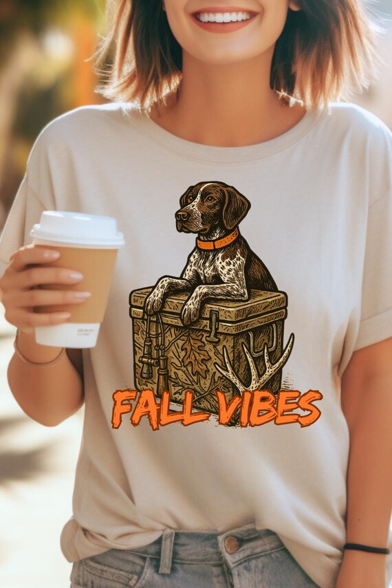 Hunting Dog Lover Tee, Unisex Tee Fall Vibes T-Shirt, Gifts for Hunting Lovers Short Sleeve Shirt