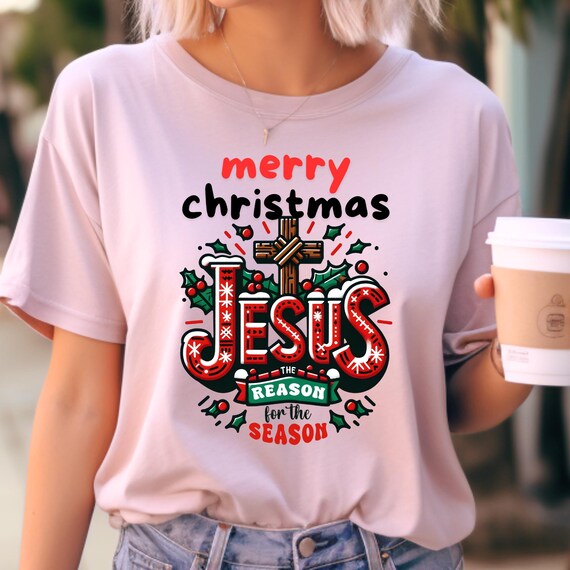 Christmas Religious Unisex Tee,Christian Holiday Gift,Jesus Cross Shirt,Men Women Christmas Top, Religious Apparel,Family Christian gift tee