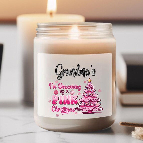 Girly Grandma Gift Pink Xmas Candle,Xmas Grandma Gift Grandma girly Gifts,Christmas Girly gift Grandma pink gift,Christmas Gift Pink gift,