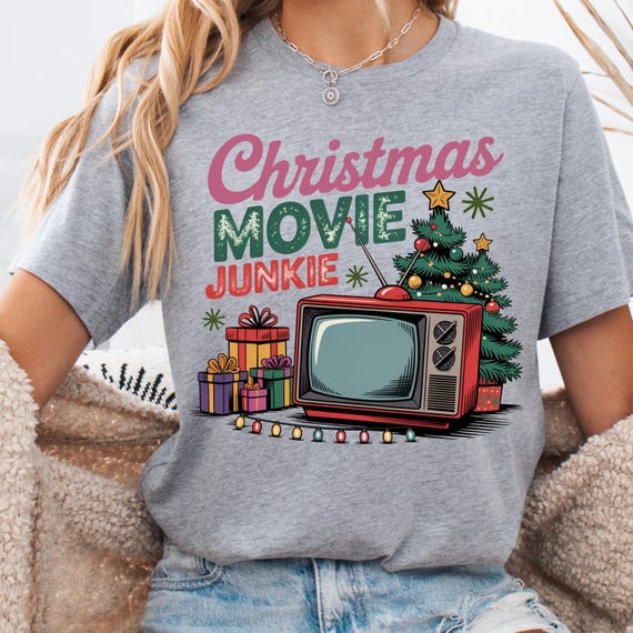 Christmas Movie Junkie Shirt, Xmas T-Shirt Gift for Movie Buffs